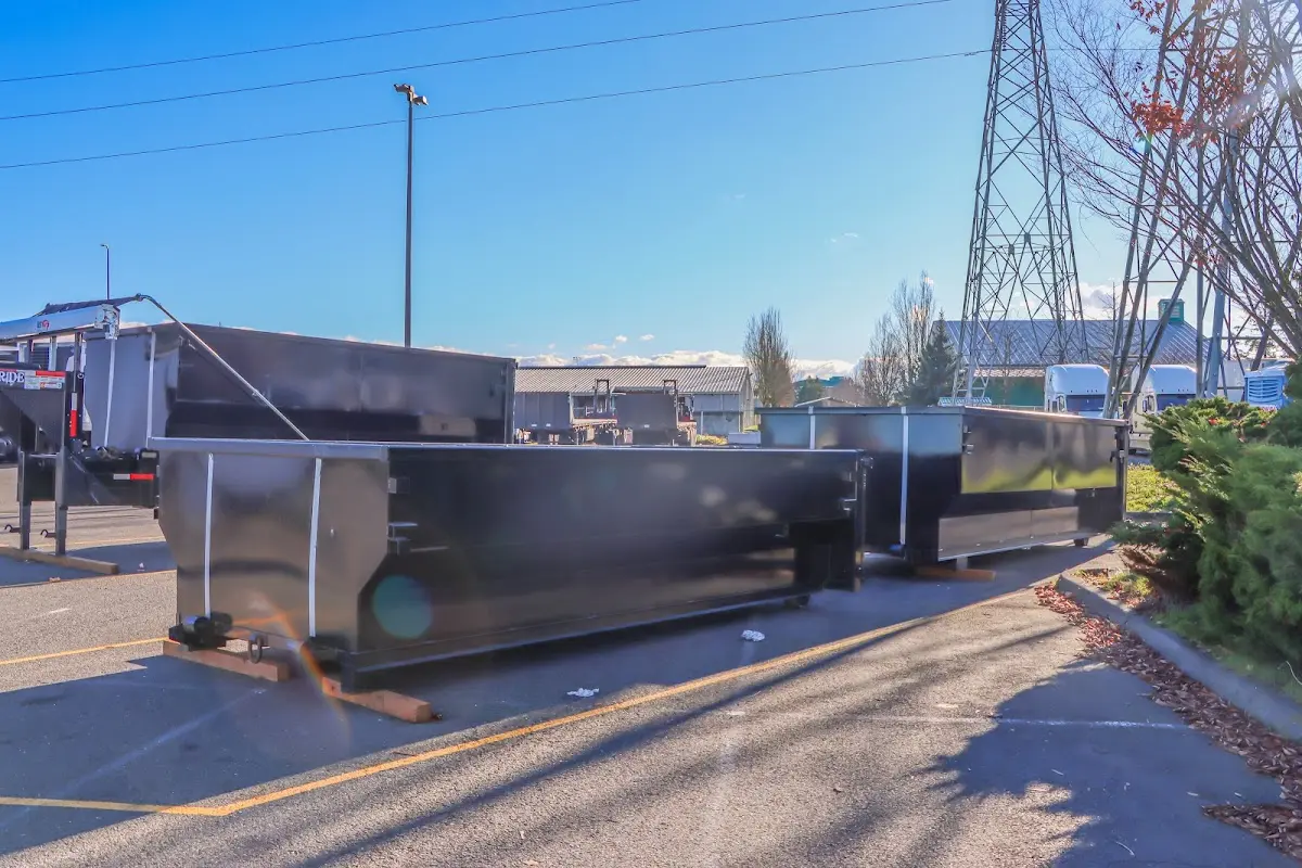 Roll-off dumpster ready for waste disposal at job site for 40 Yard Dumpster Rental in East Fallowfield